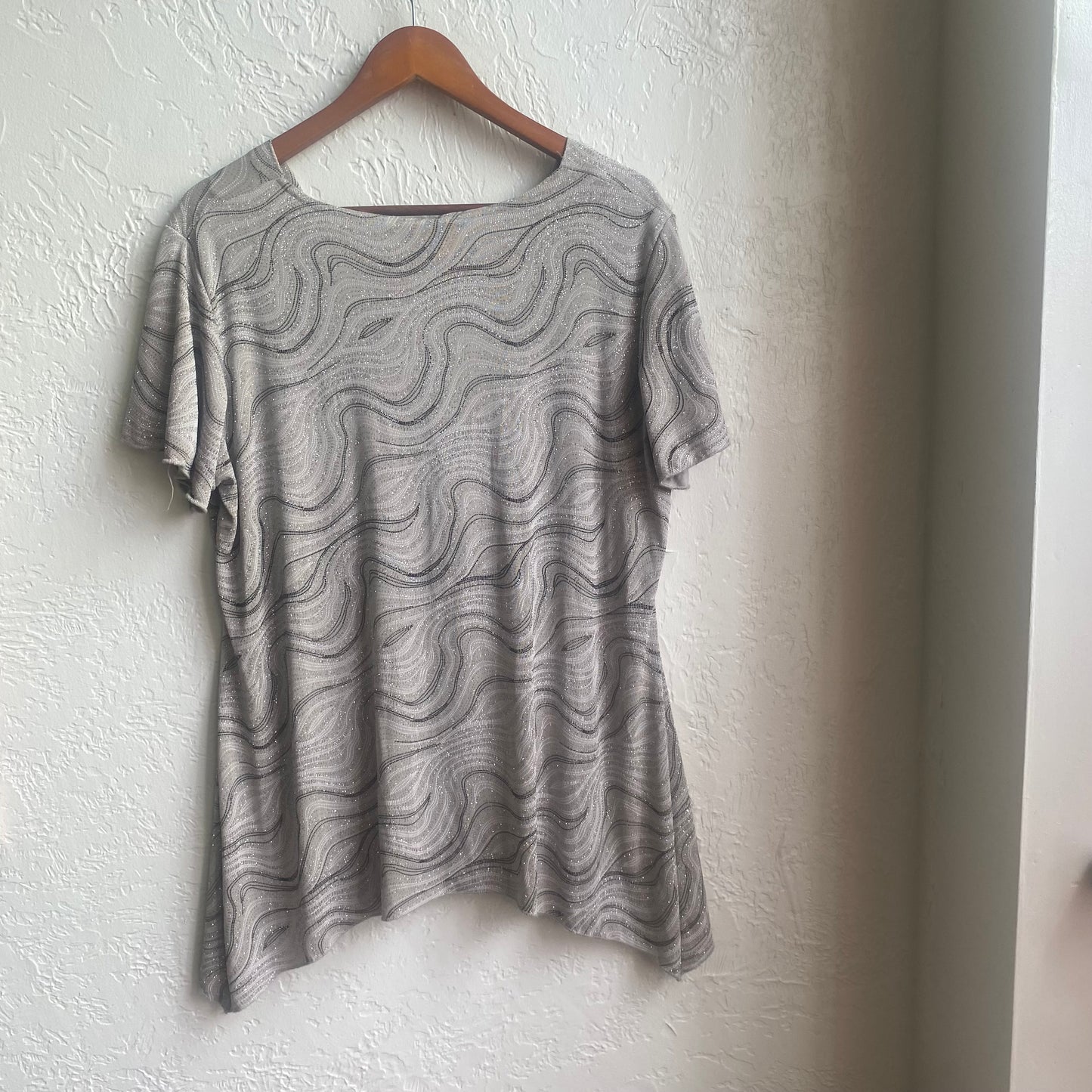 Shirred Black & White Top | One Size