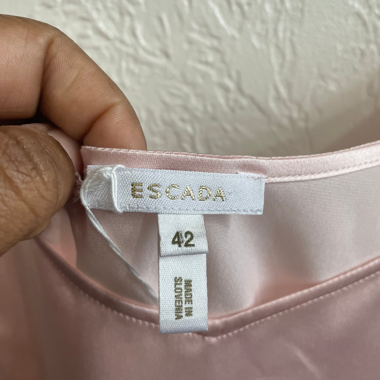 Baby Pink Escada Silk Tank Top