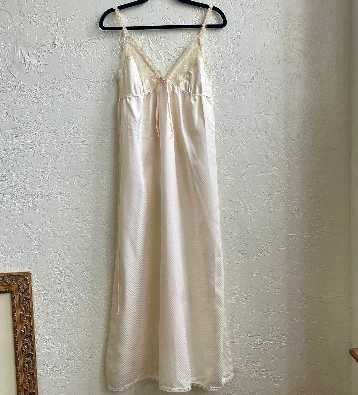Miss Dior Satin & Lace Nightgown 1970s
