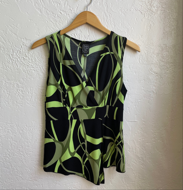 Y2K Green/Black Top Medium