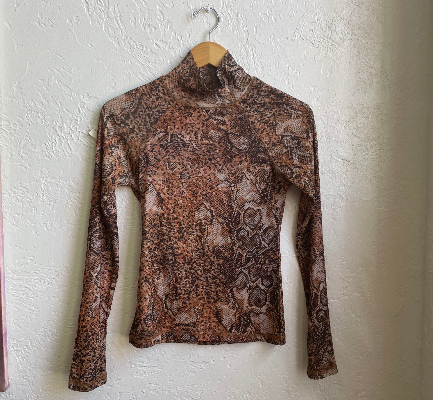 Snake Print Long Sleeve Shirt | Medium