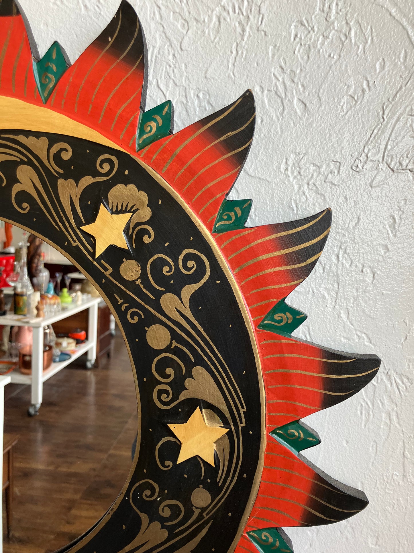Sun & Moon Wooden Mirror