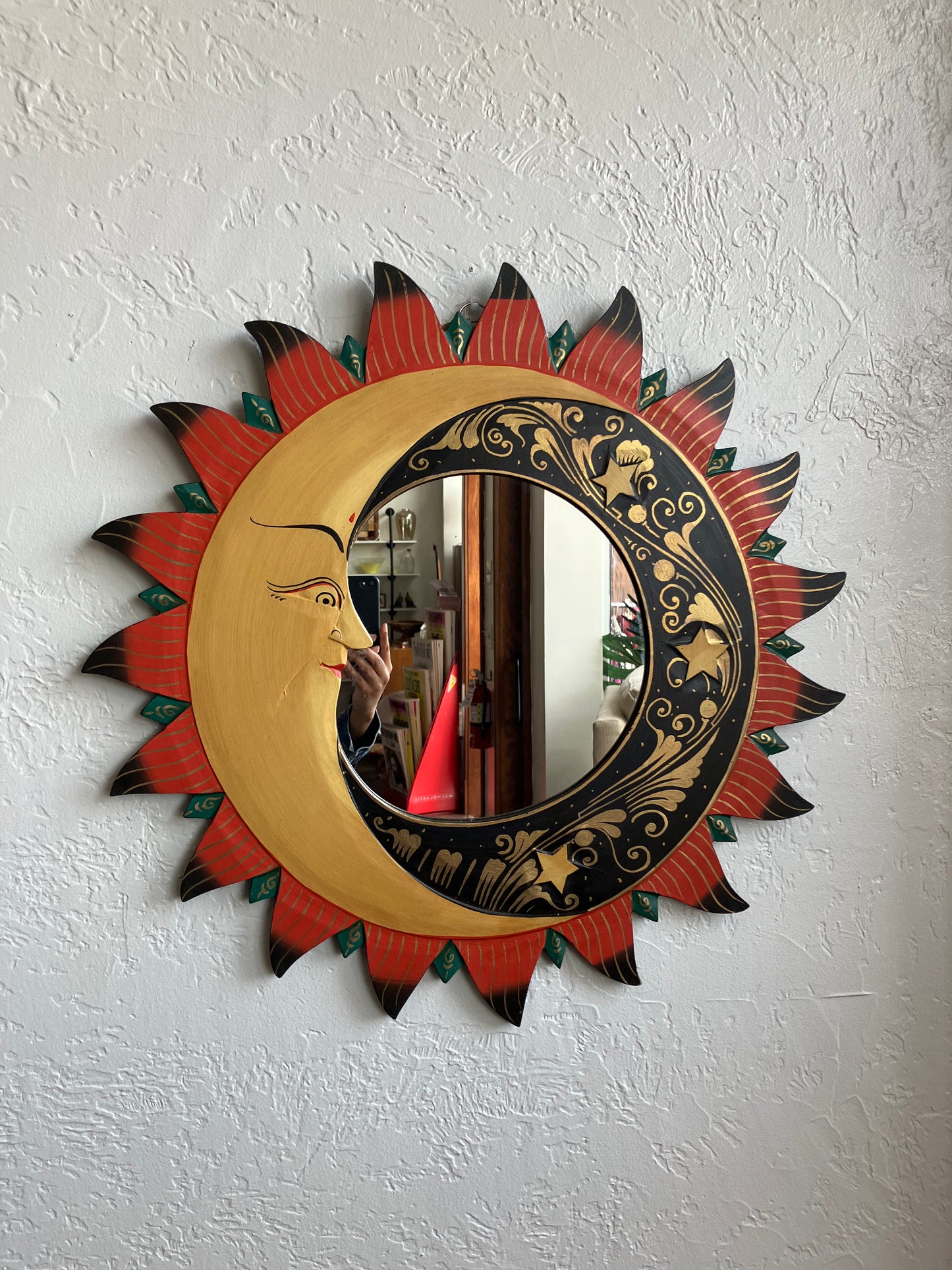 Sun & Moon Wooden Mirror