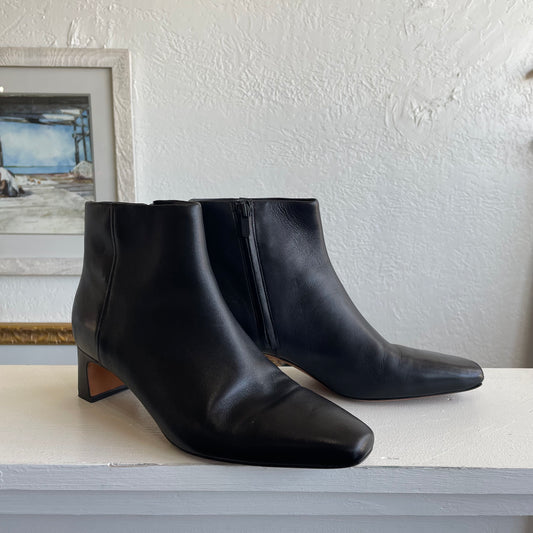 Vince Black Leather Silvana Booties | Size 9.5