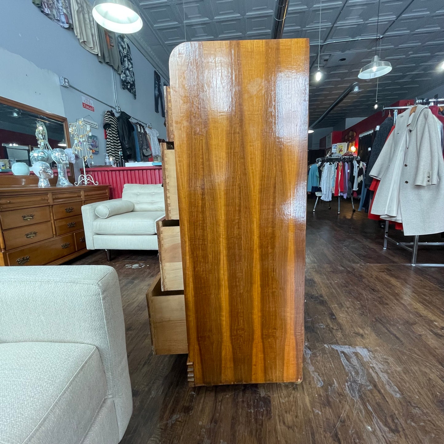 Art Deco Waterfall Dresser 1930’s on Wheels