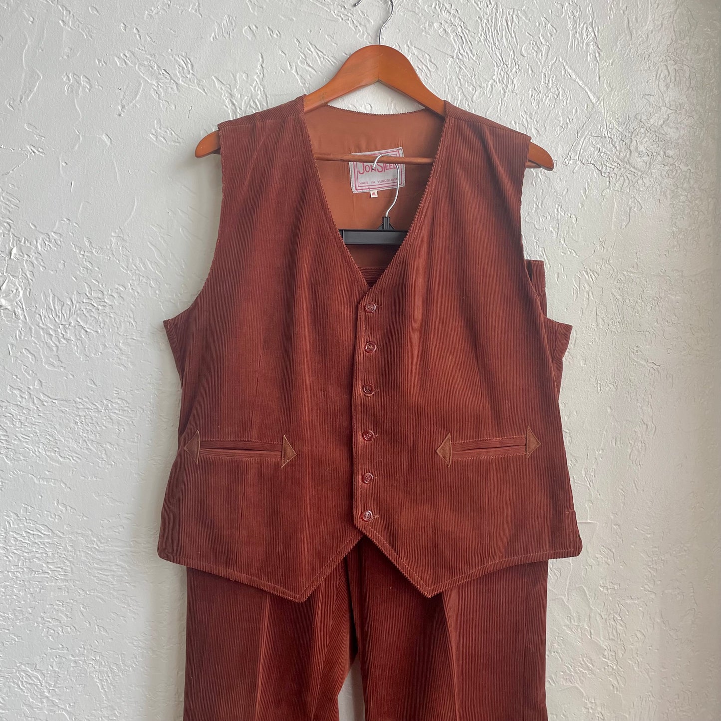 1970s Men’s 3-Piece Corduroy Suit Set | Large