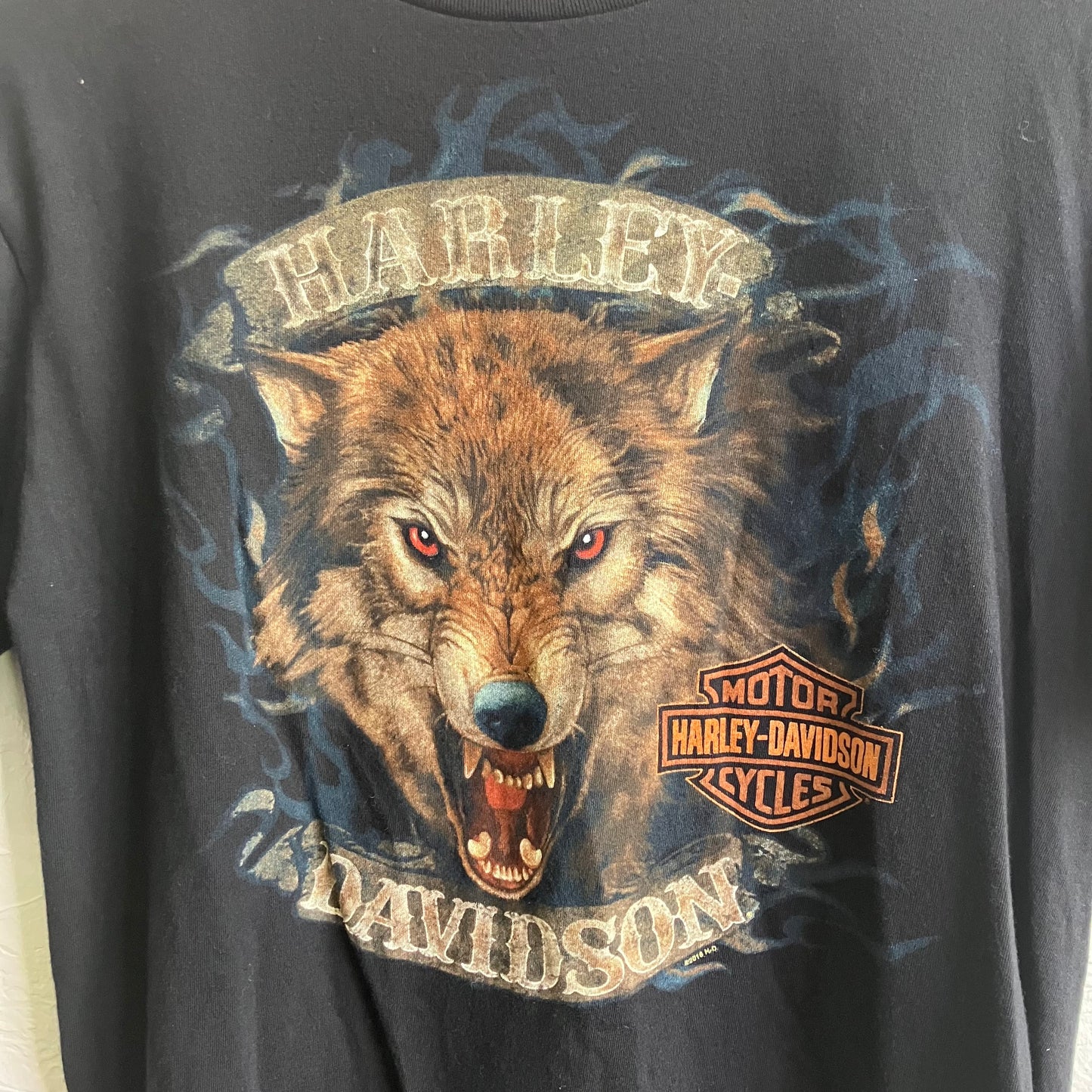 Vintage Wolf Black Harley Davidson Shirt | Medium