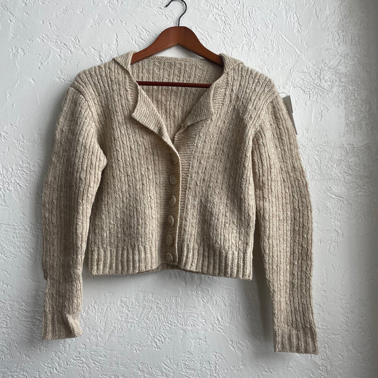 Hand Knit Cream Cardigan | One Size