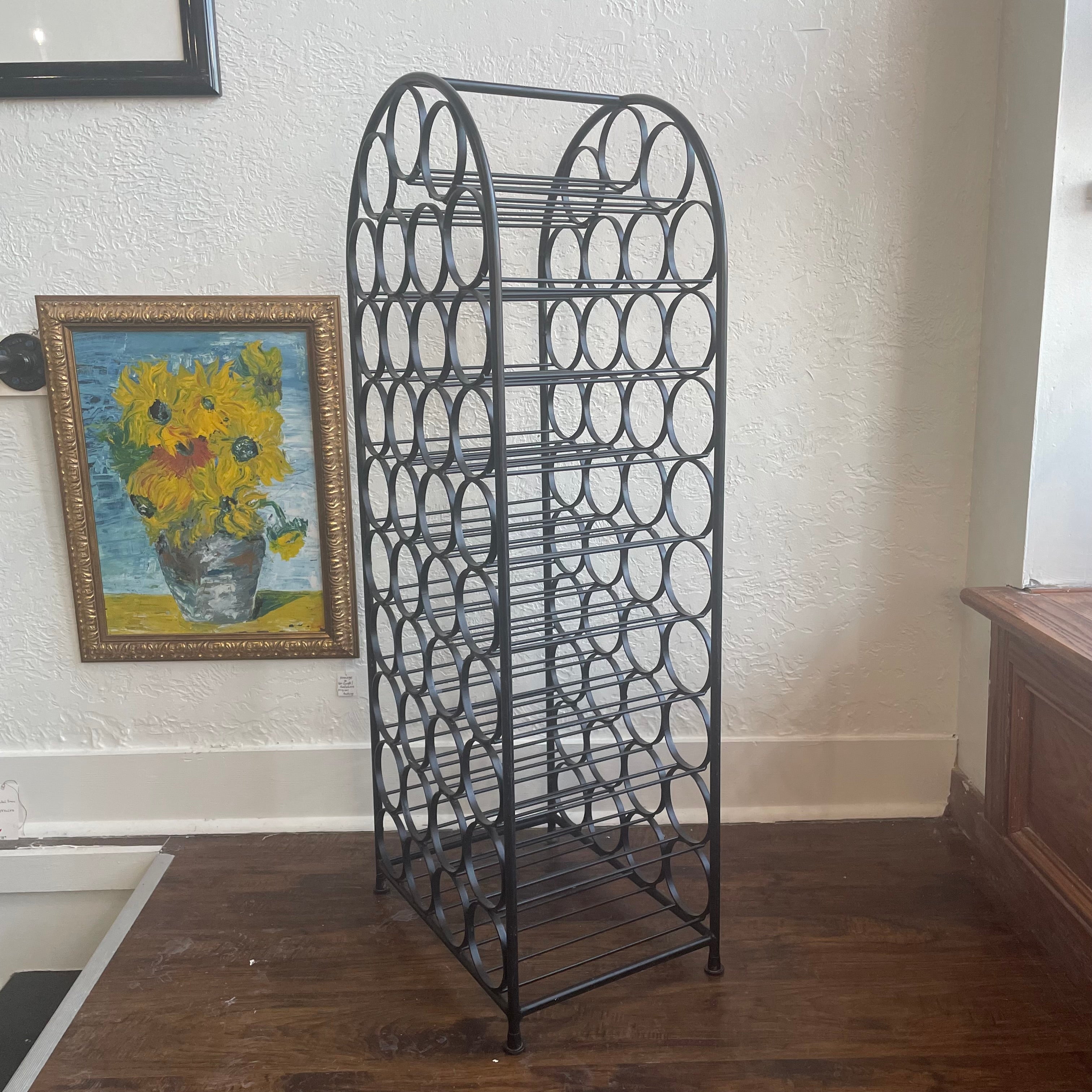 Arthur Umanoff Mid-Century 1960's 39 Bottle Cast Iron Wine Rack