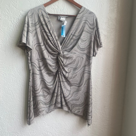Blinged Out Striped Blouse| 2X