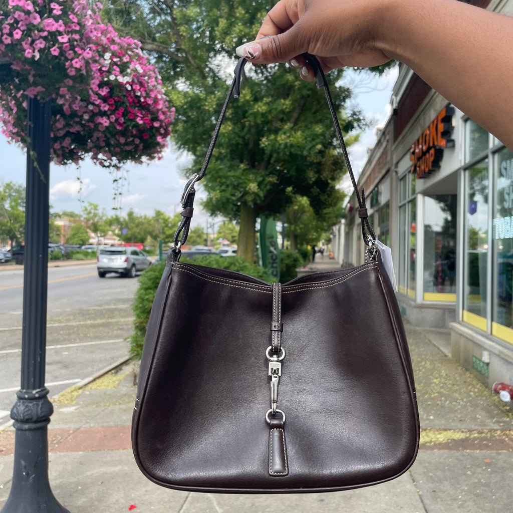 Coach 2002 Brown Clip Hobo Shoulder Bag #7751