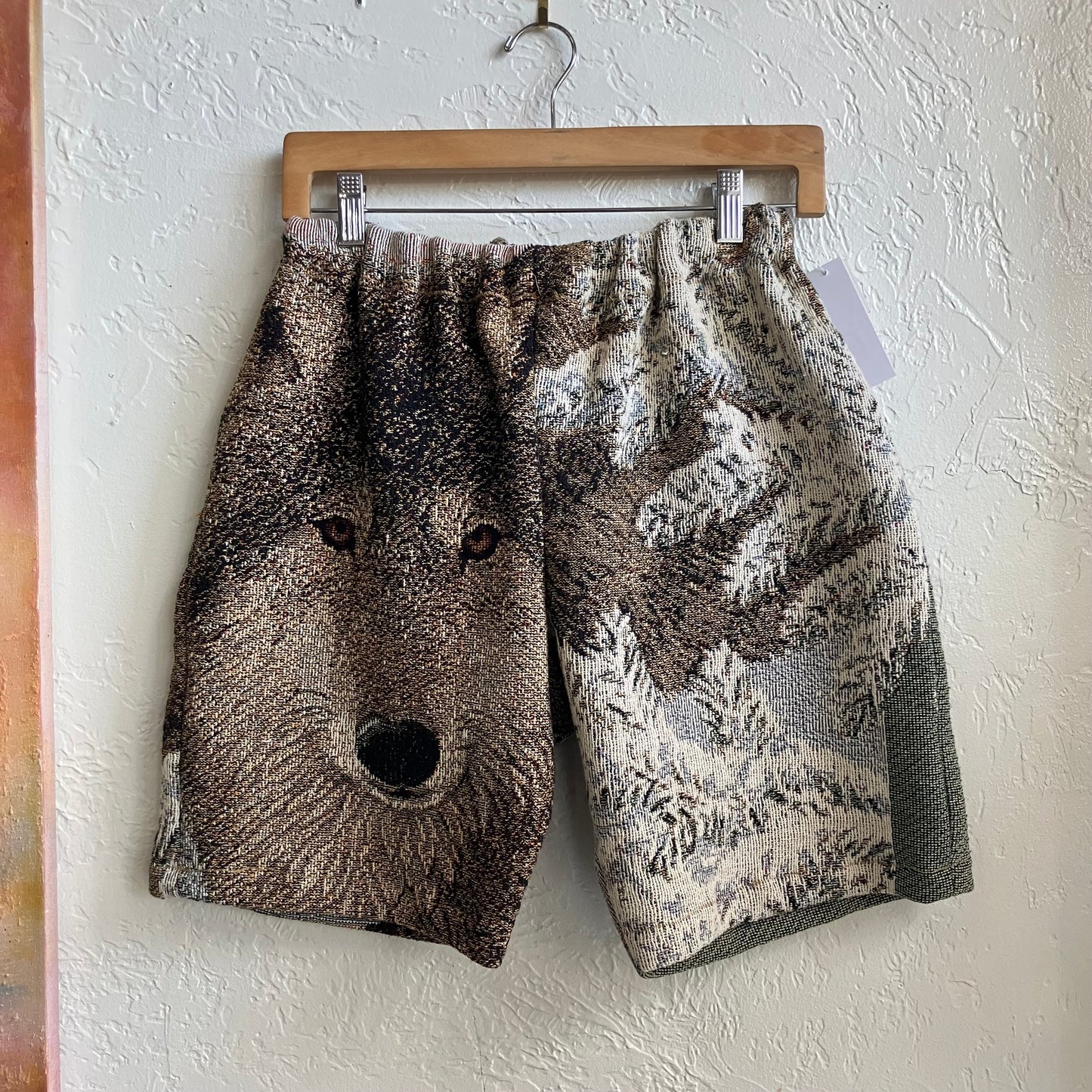 Custom Wolf Tapestry Shorts Small
