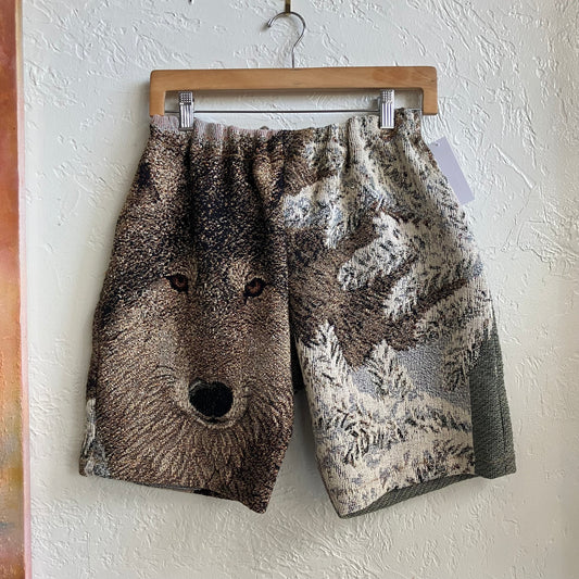 Custom Wolf Tapestry Shorts Small
