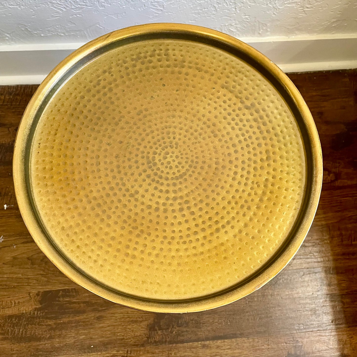 Gold Metal Cylinder Side Table