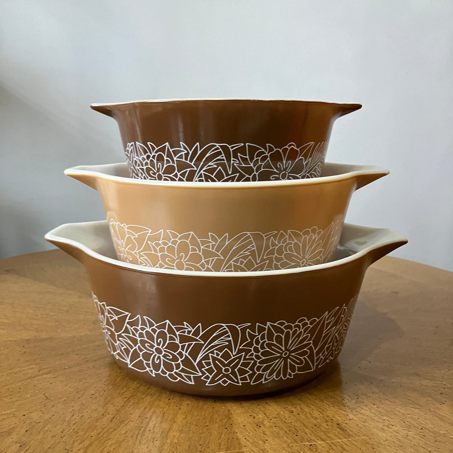 Pyrex Woodland 3 Piece Bowl Set 1978