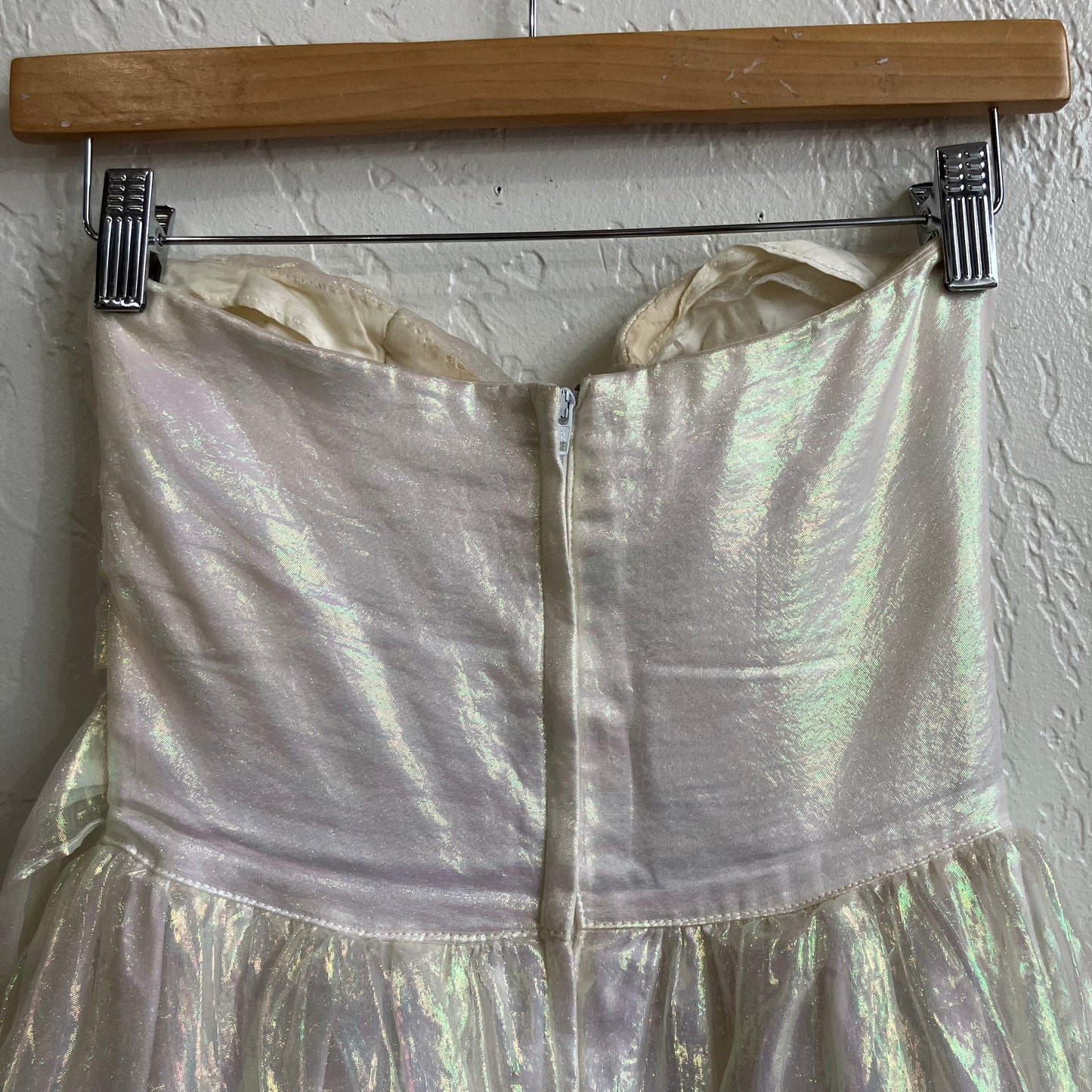 Vintage Dreamy Iridescent Strapless Gunne Sax Dress | Small