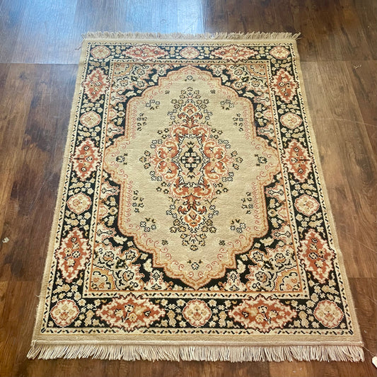 Kerman Oriental Style Tan Rug 4x6
