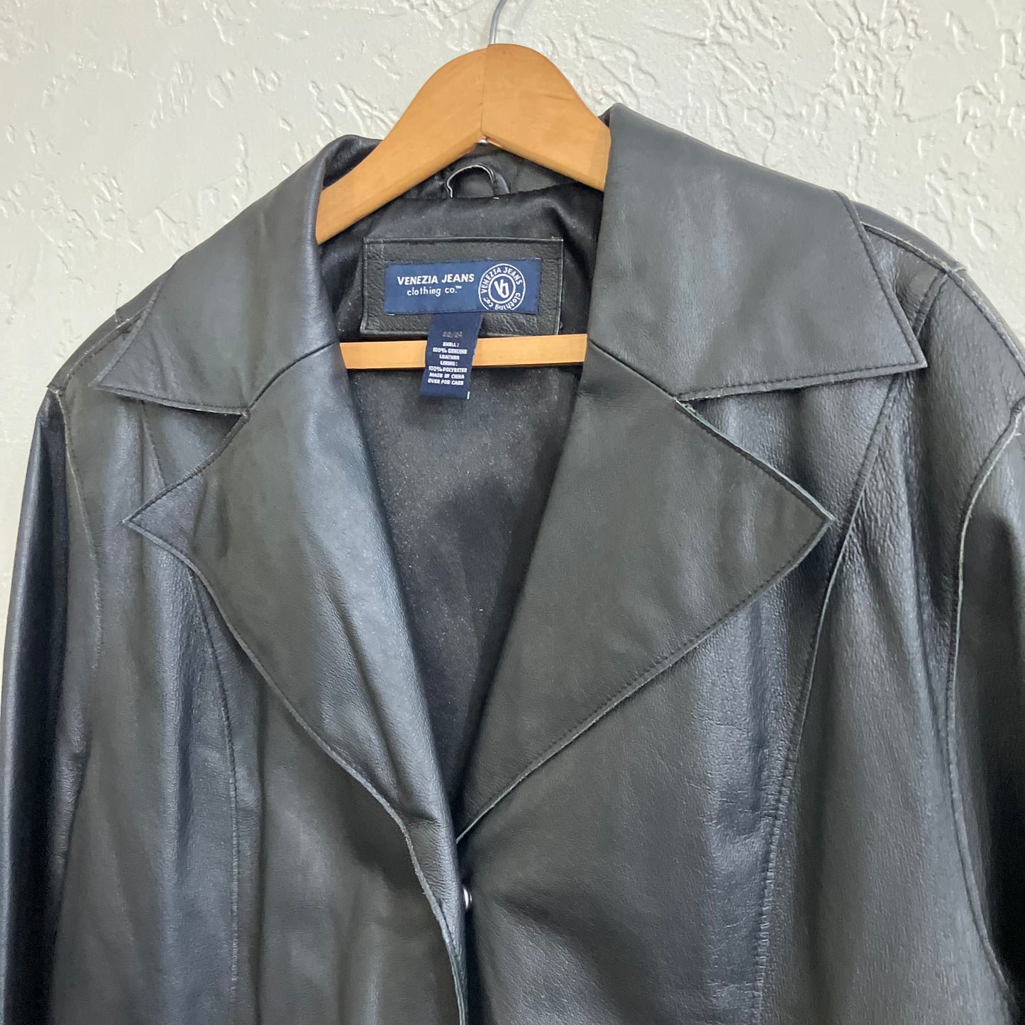 Black Leather Trench Coat | 3X