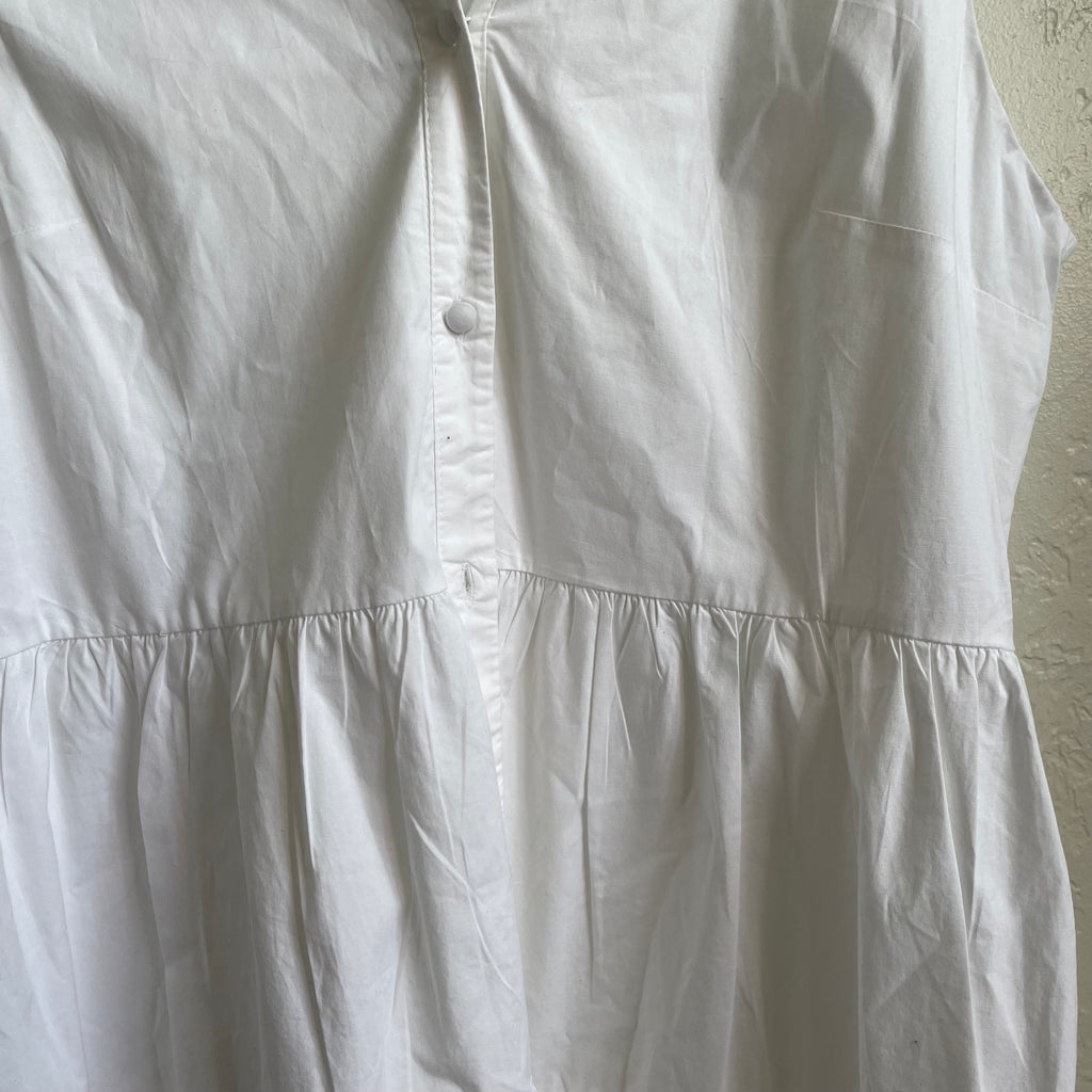 White Summer Style Button Up Dress | Large