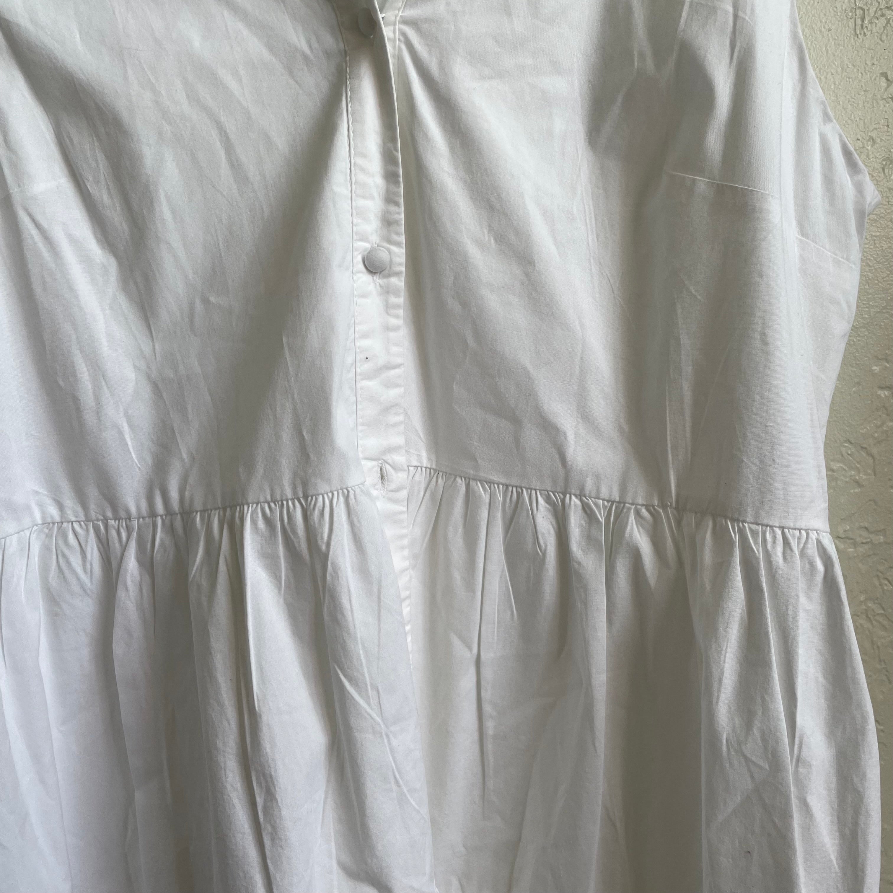 White Summer Style Button Up Dress | Large