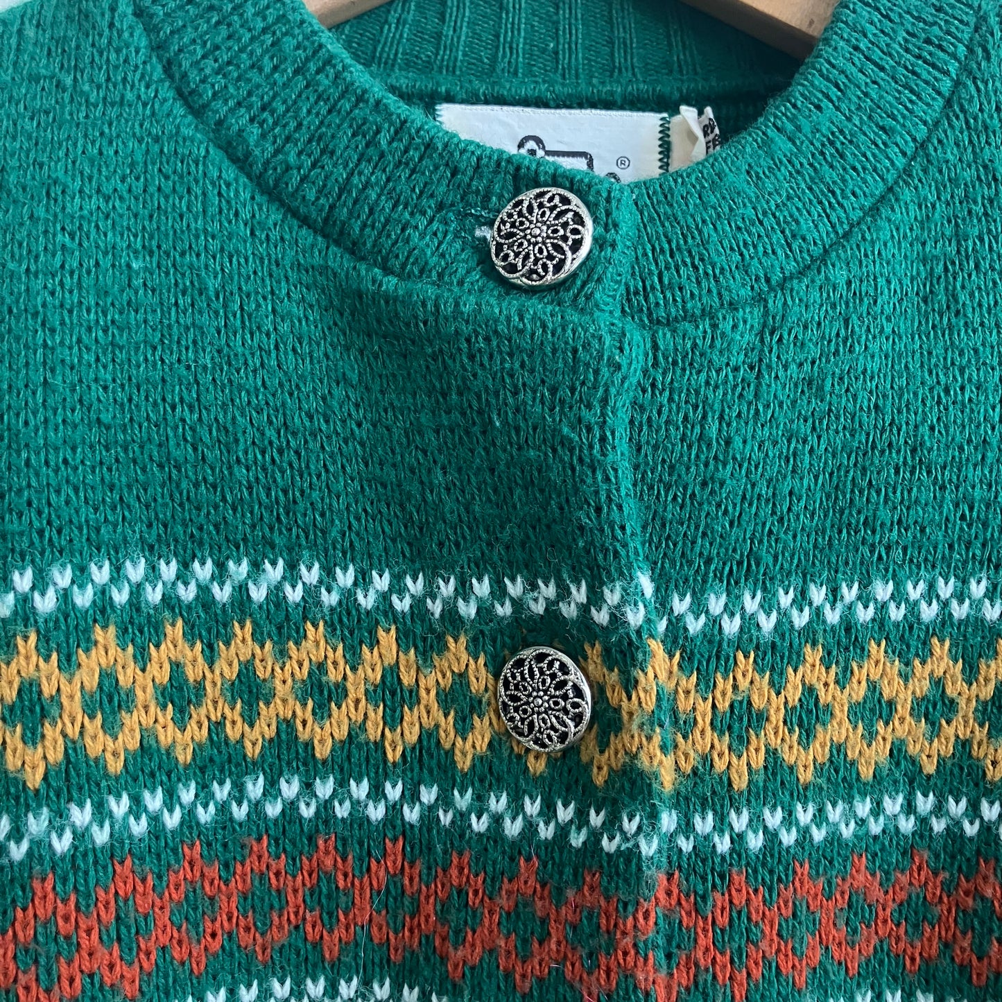 Woolrich Green Knit Cardigan Sweater | Medium-Small