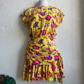 1980’s Escada Yellow Floral Party Dress | Small