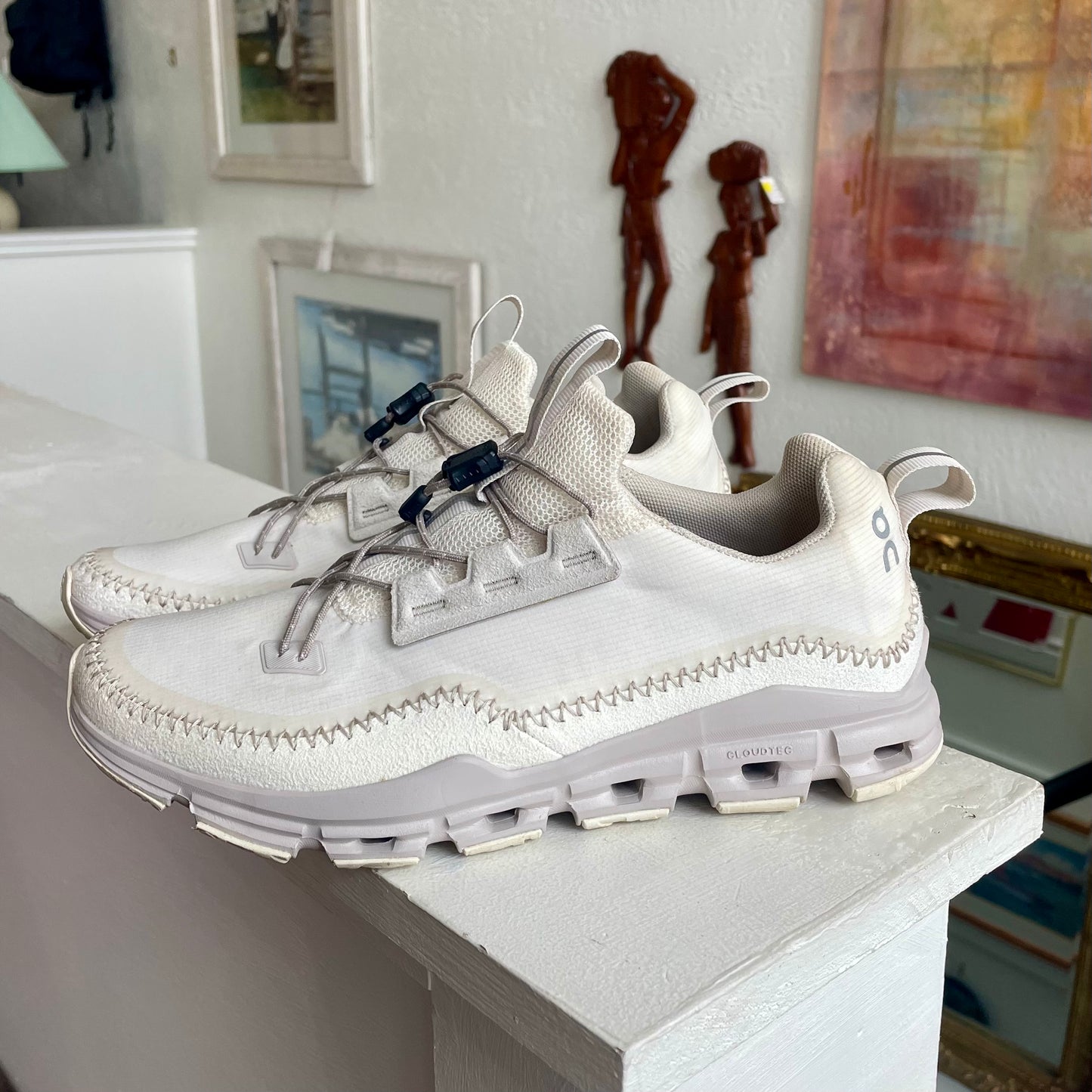 On Cloudaway Outdoor Sneaker in Ivory and Pearl | Women's Size 9/40.5
