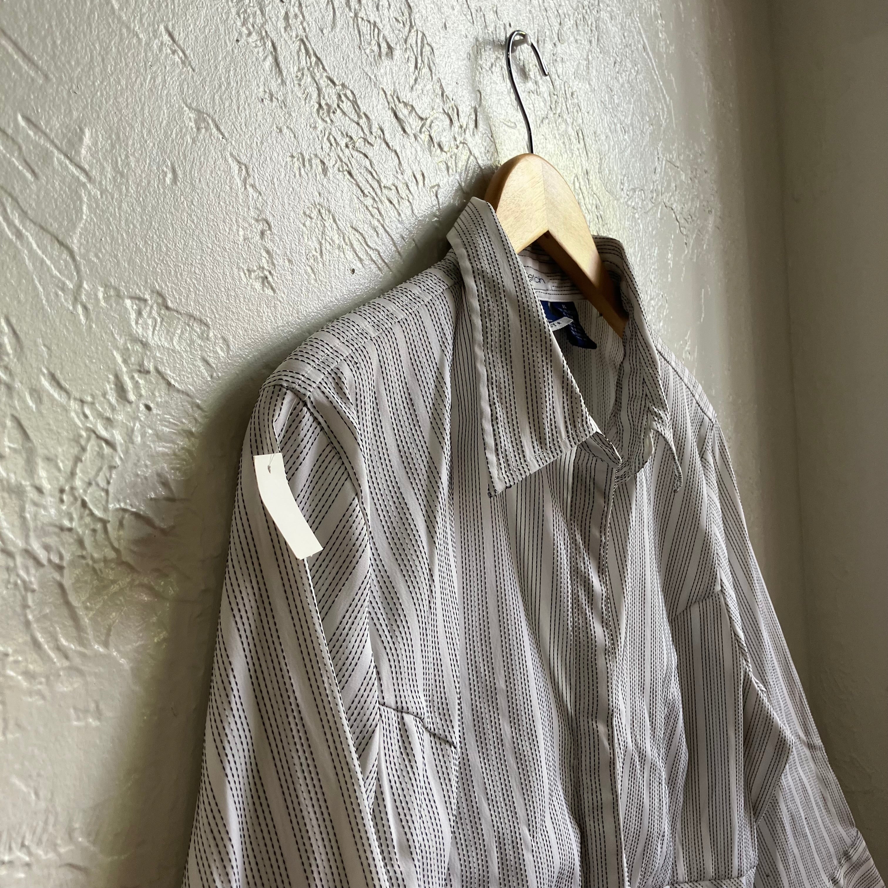 Y2K White Striped Zip Up | XL