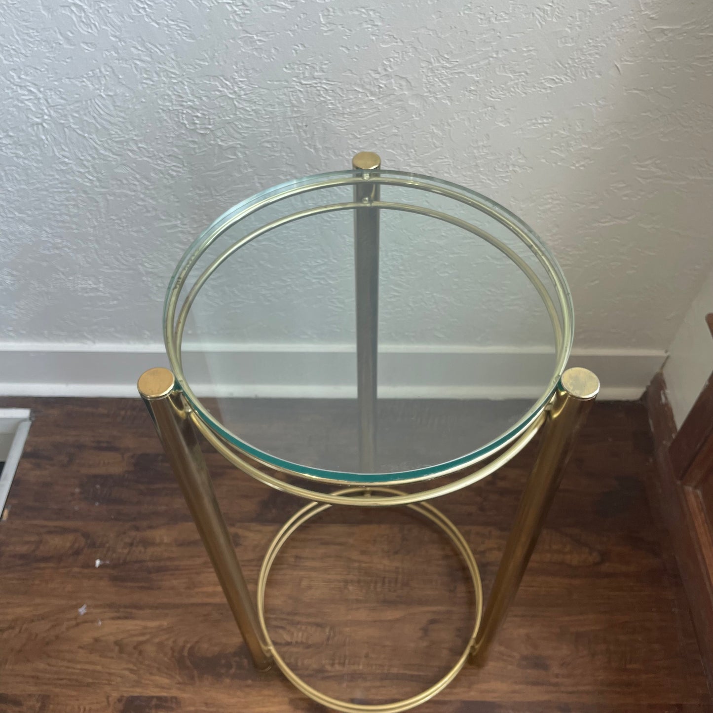 Brass and Glass Plant Stand Mid-Century Modern