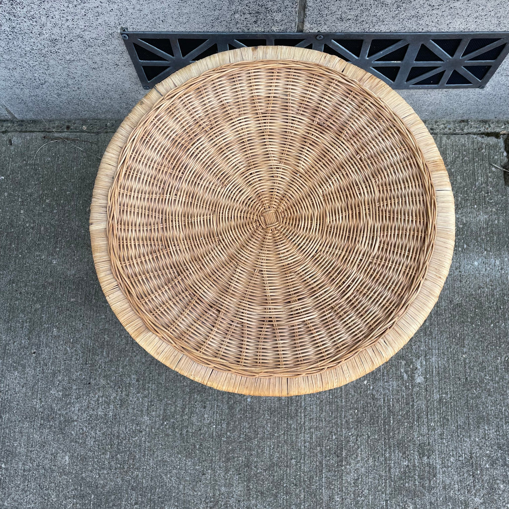 Round Rattan Wicker Plant Stand