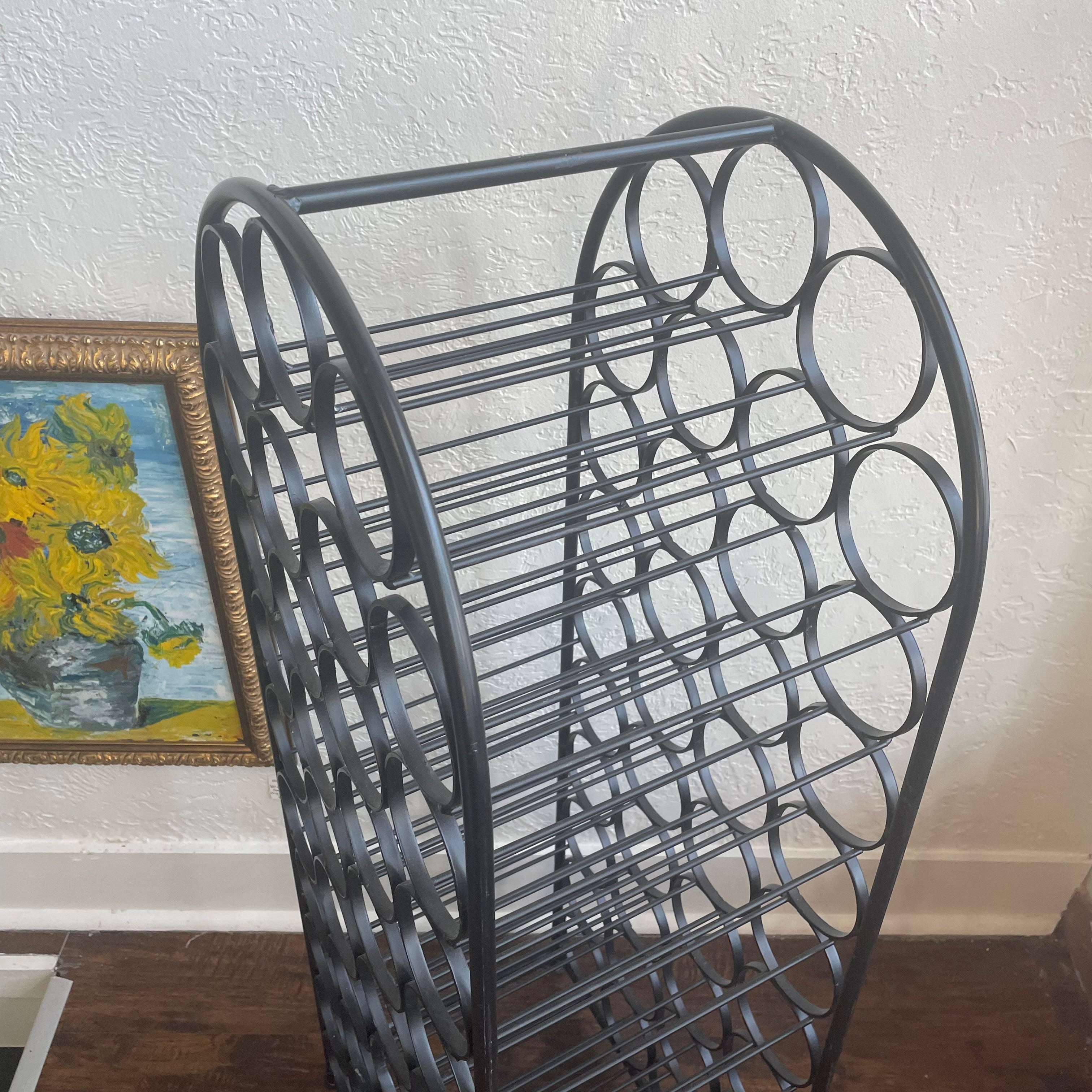 Arthur Umanoff Mid-Century 1960's 39 Bottle Cast Iron Wine Rack