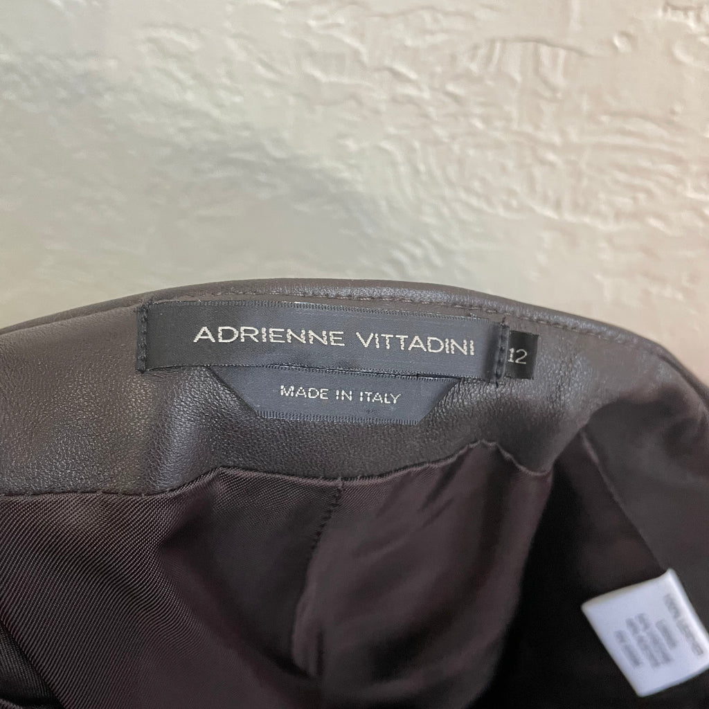 Adrienne Vittadini Deep Brown Leather Pants 2000’s | Size 12