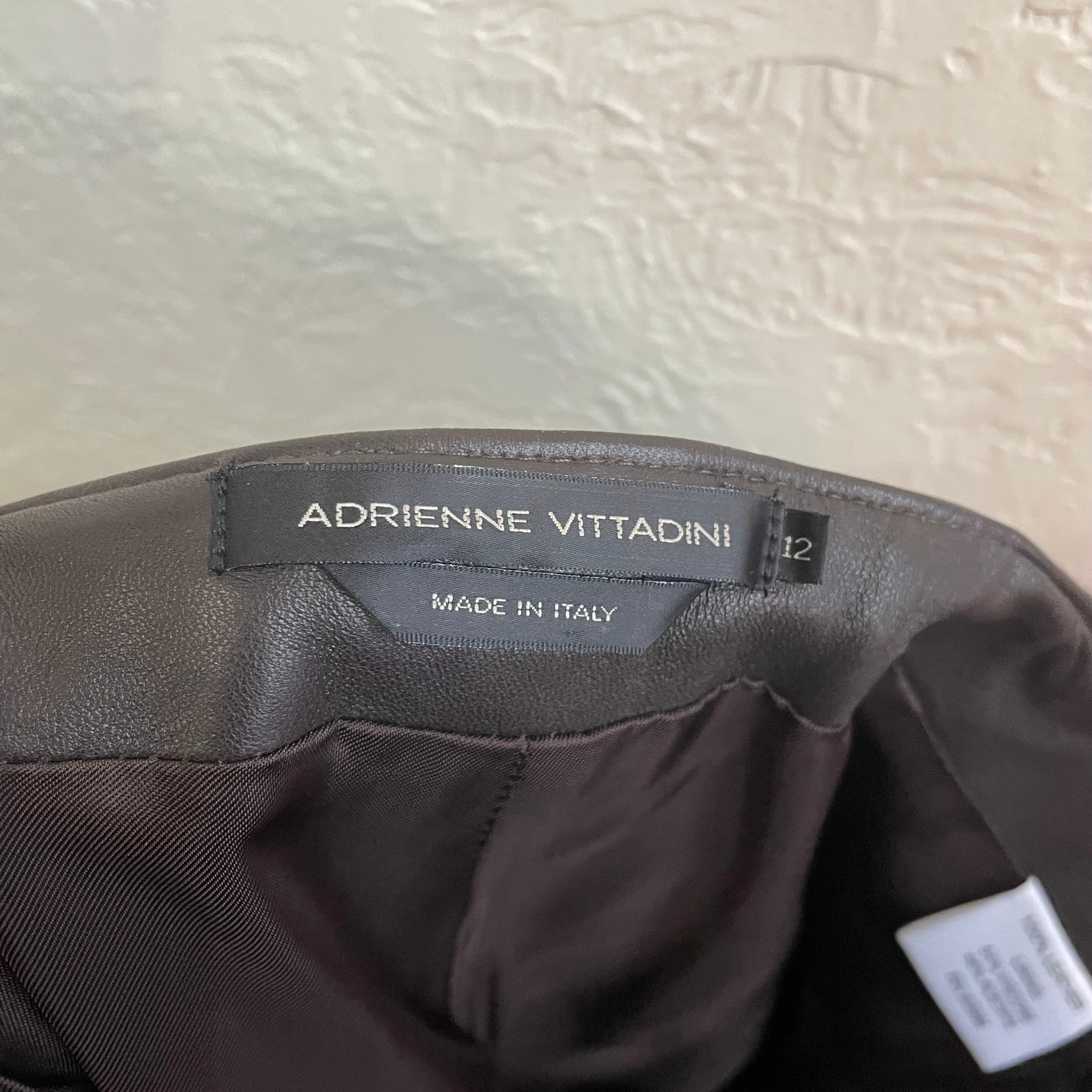 Adrienne Vittadini Deep Brown Leather Pants 2000’s | Size 12