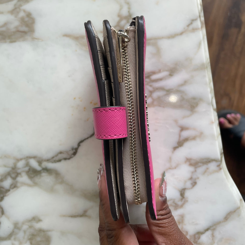Kate Spade Pink Leather Bi Fold Wallet