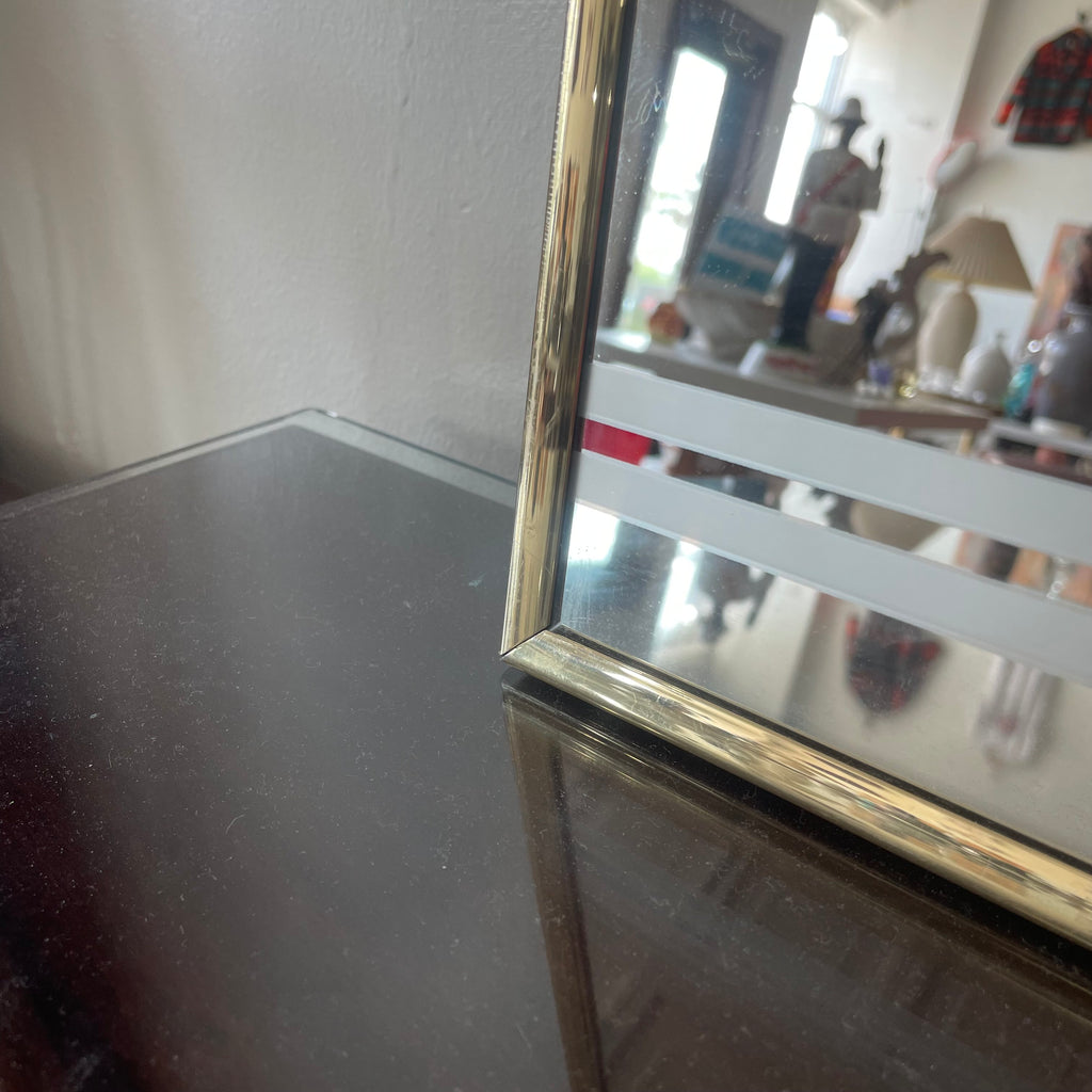 Etched Hollywood Regency Gold Frame Mirror