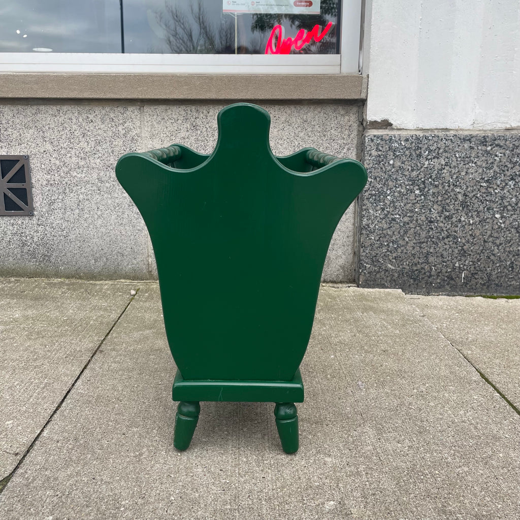 Refurbished Vintage Emerald Green Magazine Rack