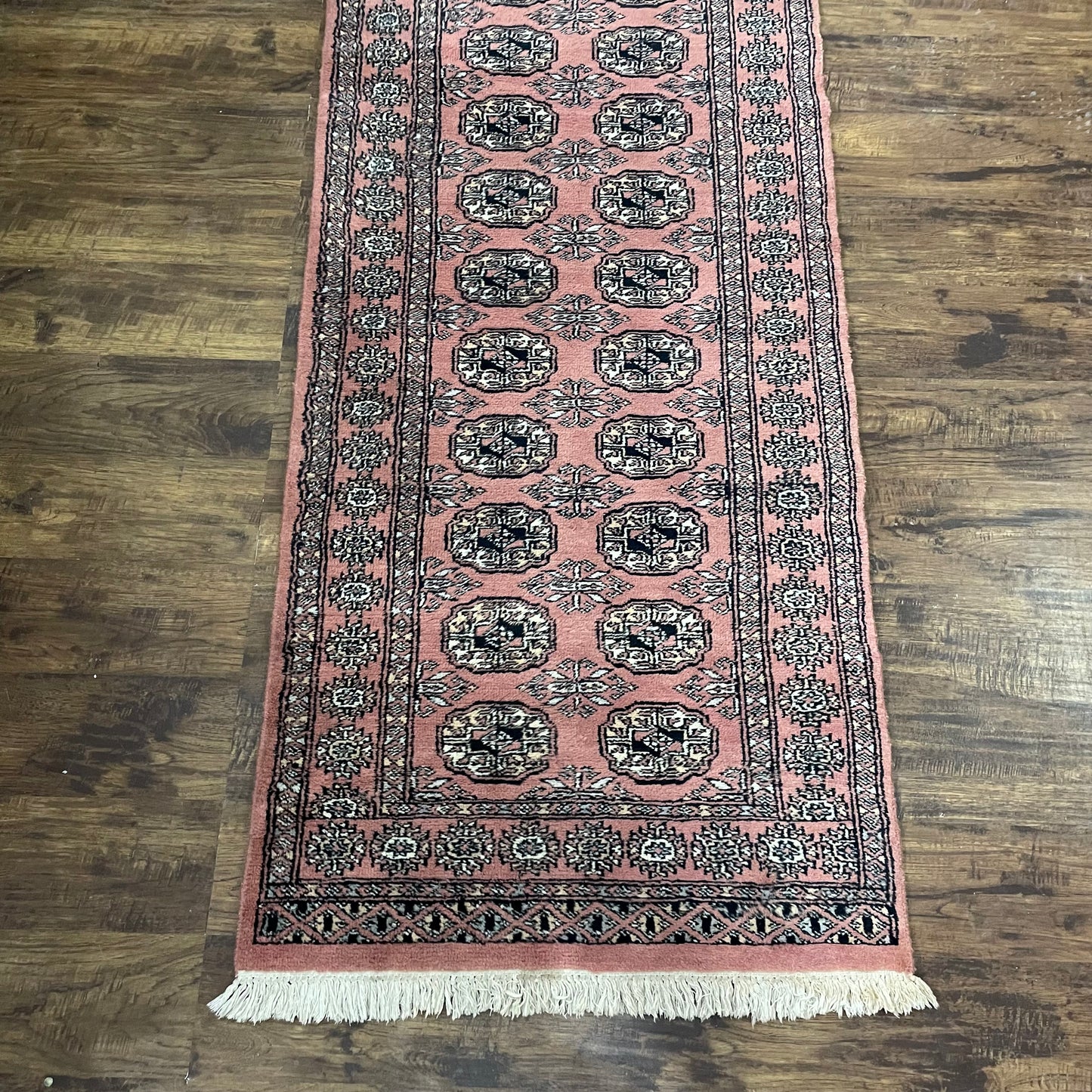 Pink Bokhara Wool Runner Rug