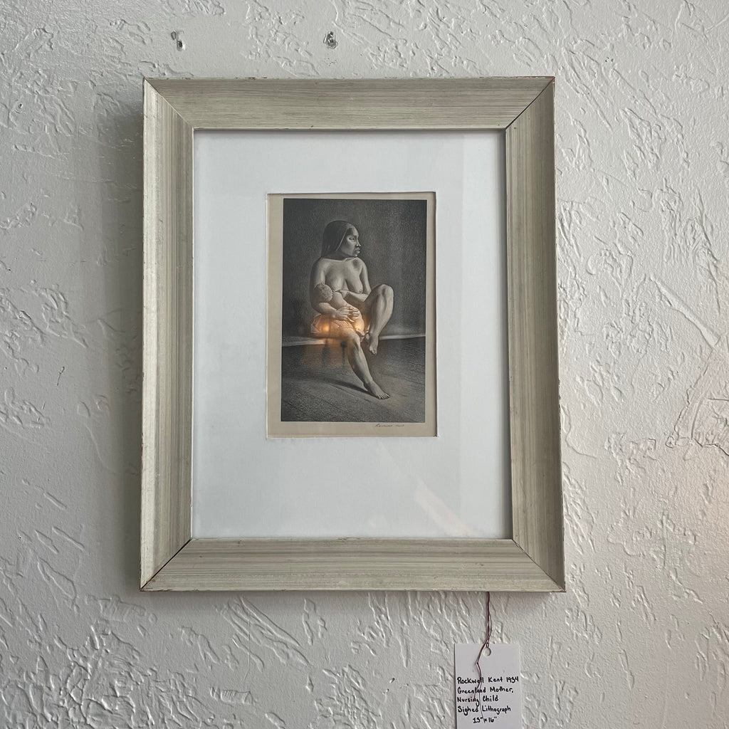 Rockwell Kent 1934 Greenland Mother, Nursing Child Signed Lithograph  13" x 16"