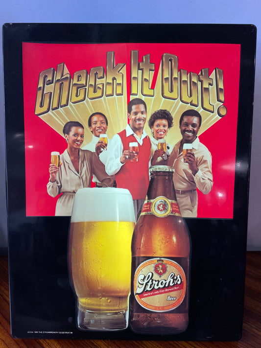 Vintage 1983 Lighted Stroh’s Beer Sign 21” x 16”