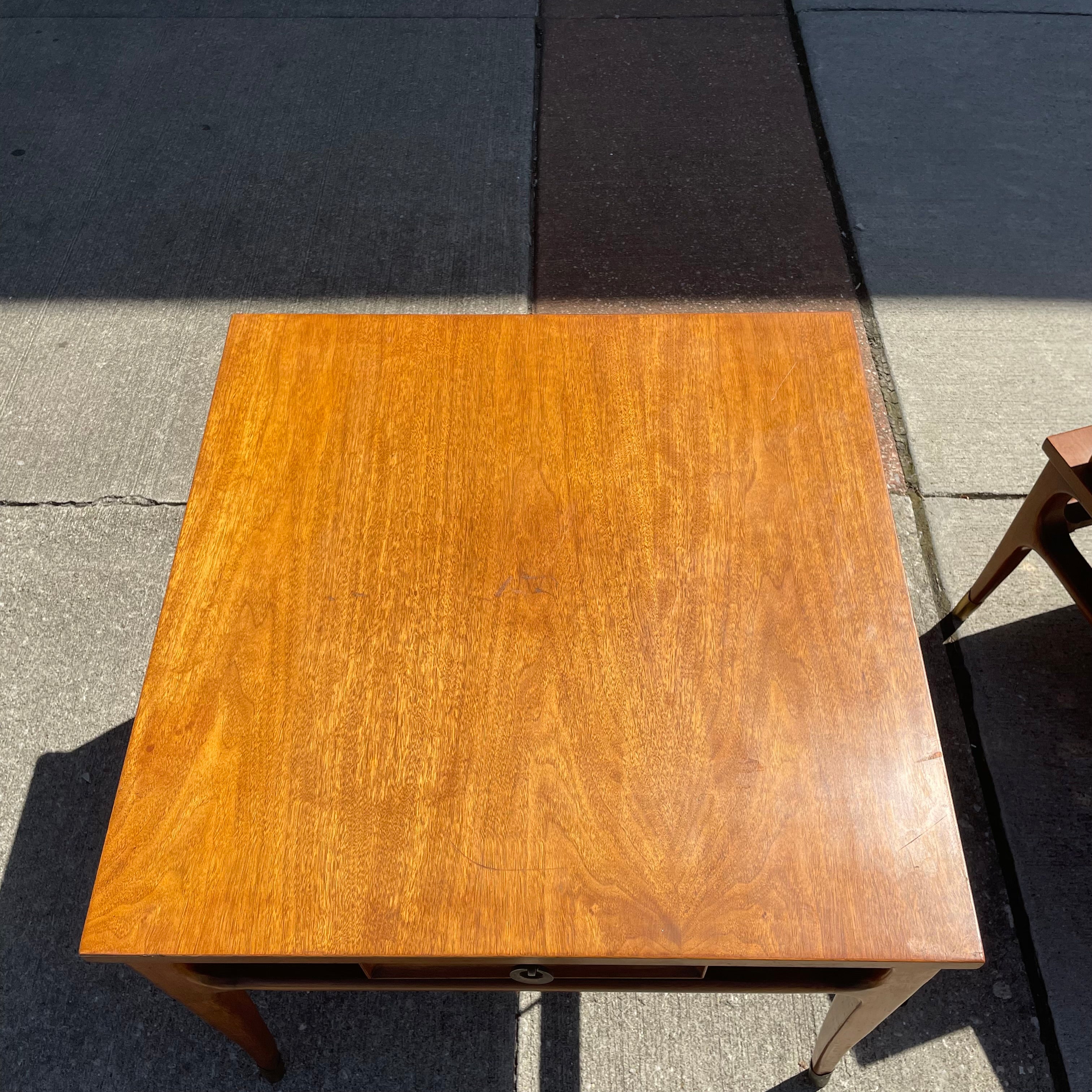 'Tiara' Series Walnut Mid-Century End Table by White Furniture