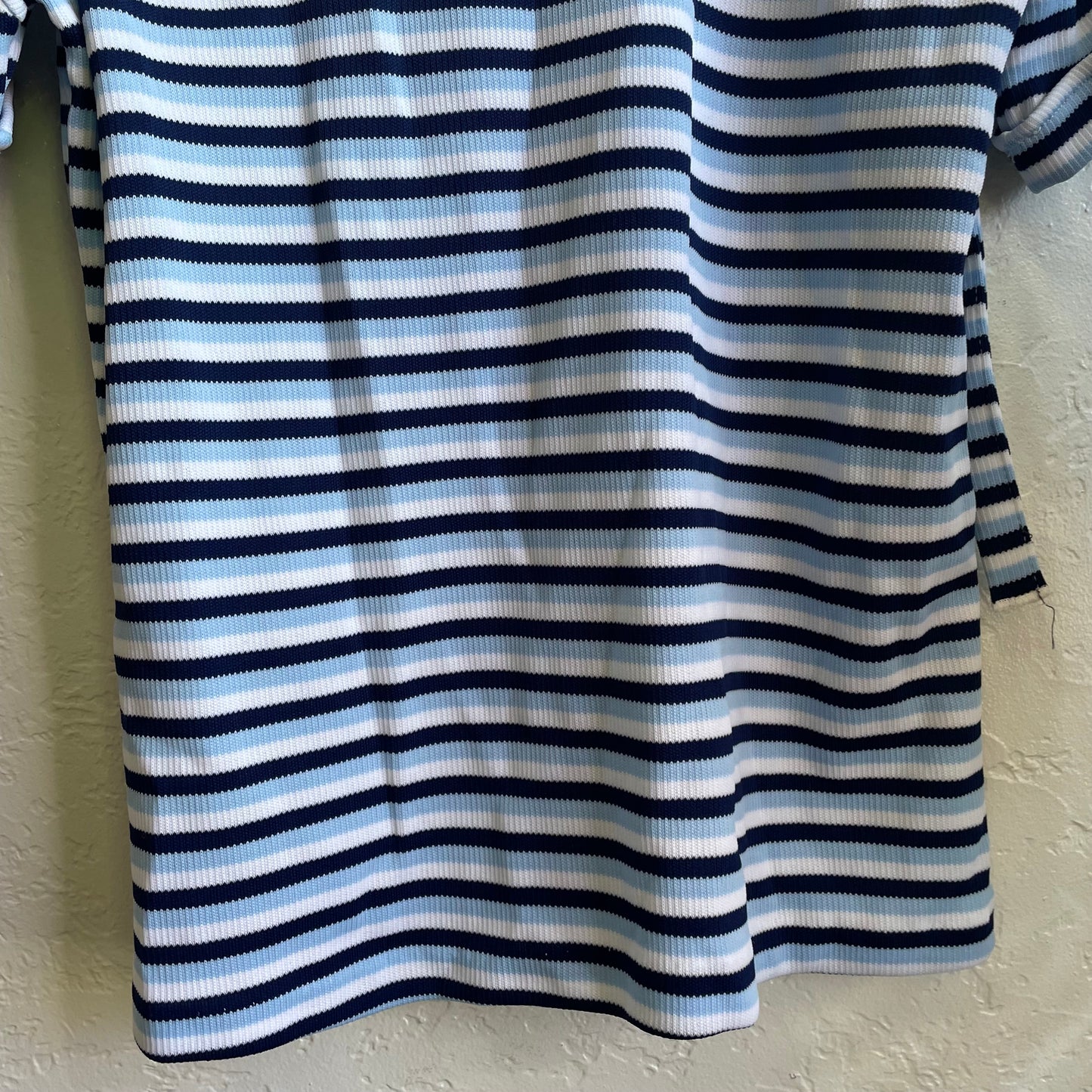 70’s Blue Striped Shirt | Large