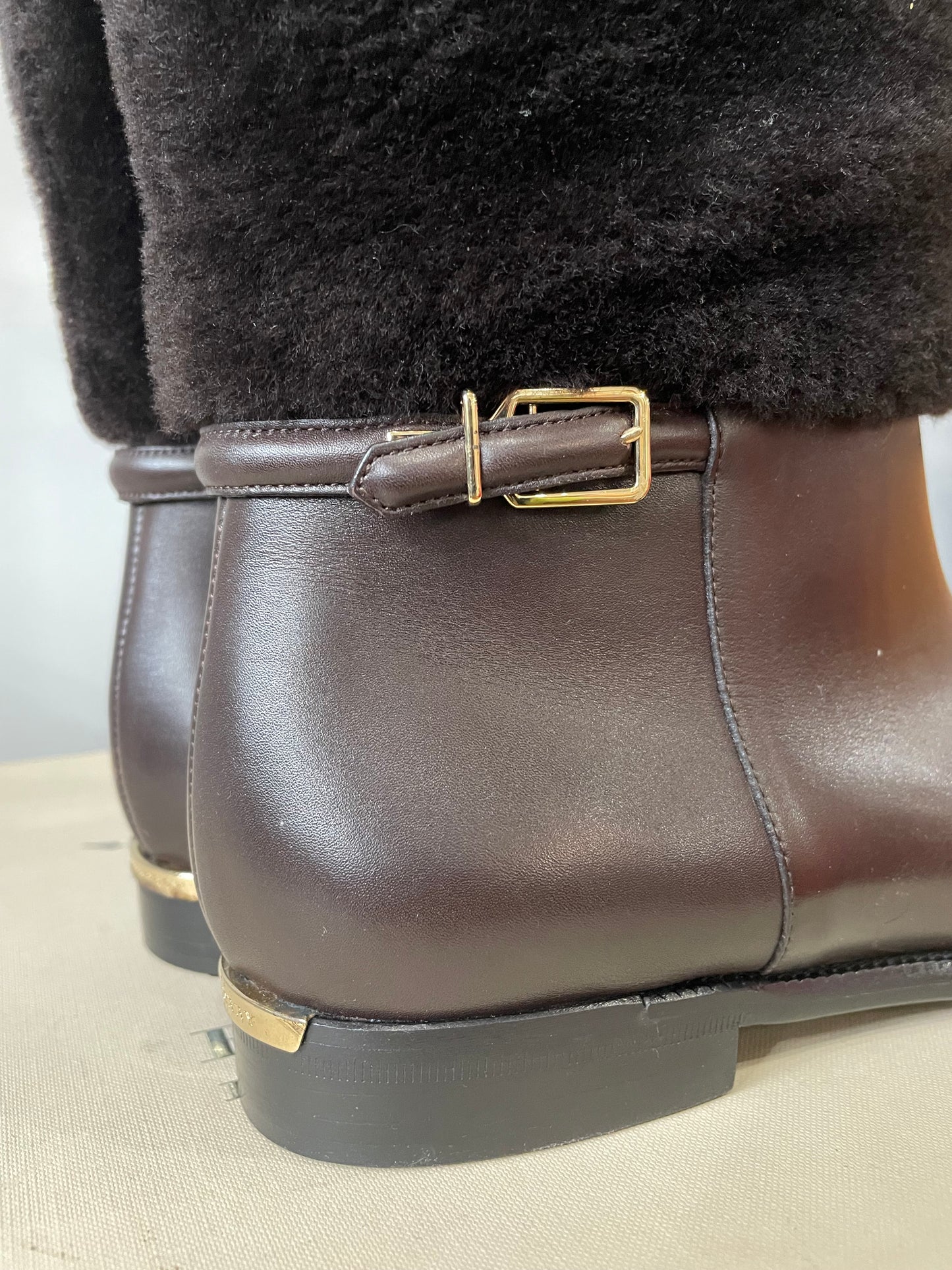 Burberry Outdoors Equestrian Marissa Flat Boot w/ Fur| Size 9.5