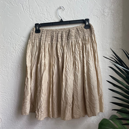 Silk Crinkled Flare Skirt | Medium