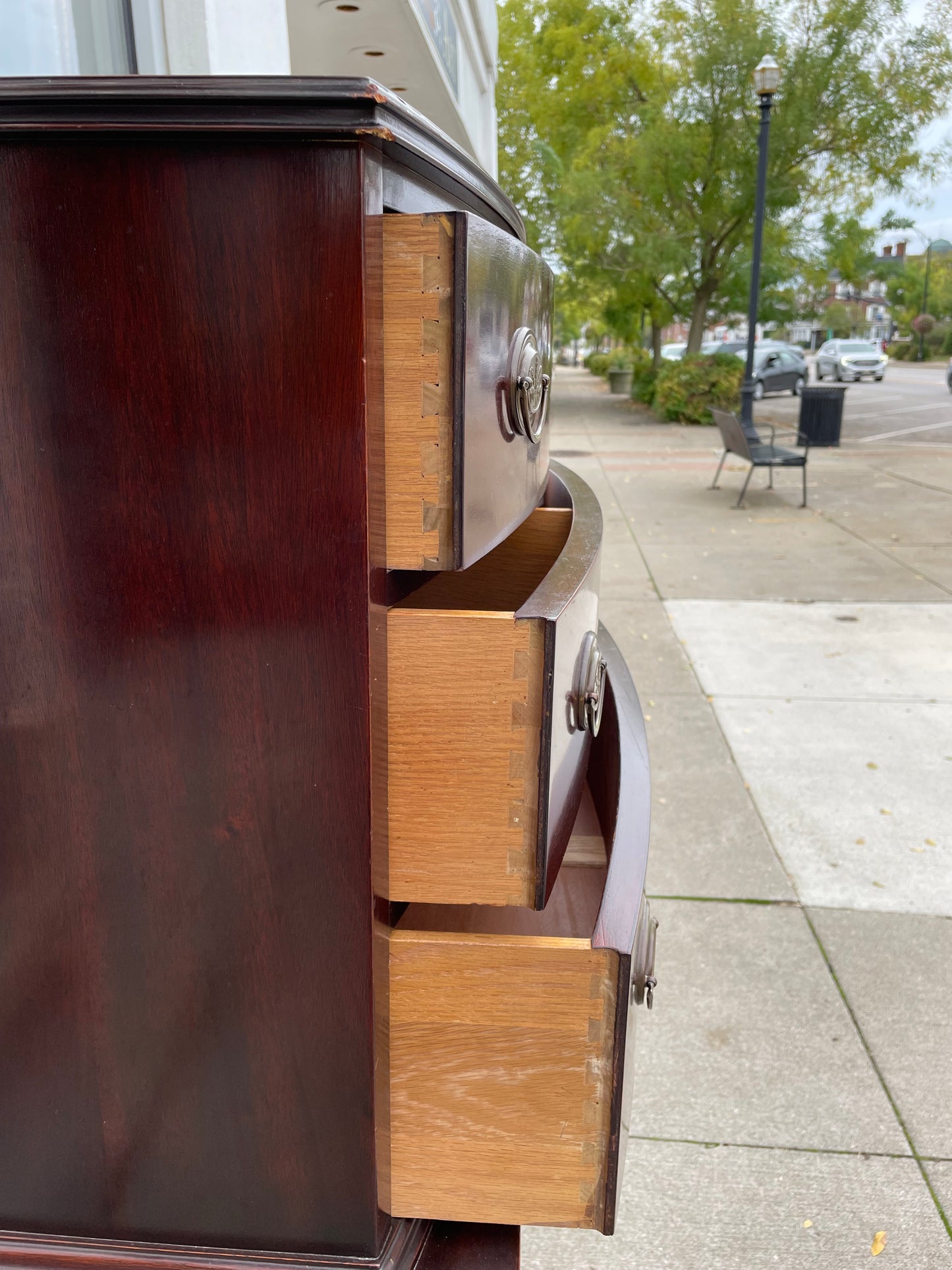 Early 20th Century Mahogany Highboy Dresser by Johnson Grand Rapids