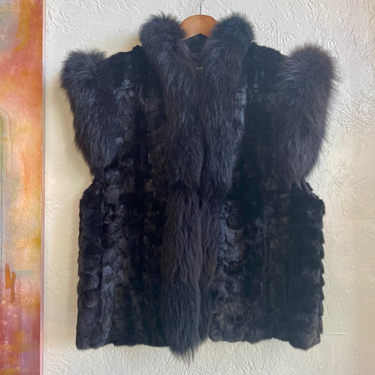 Saga Mink Vest and Fox Collar | Size XL