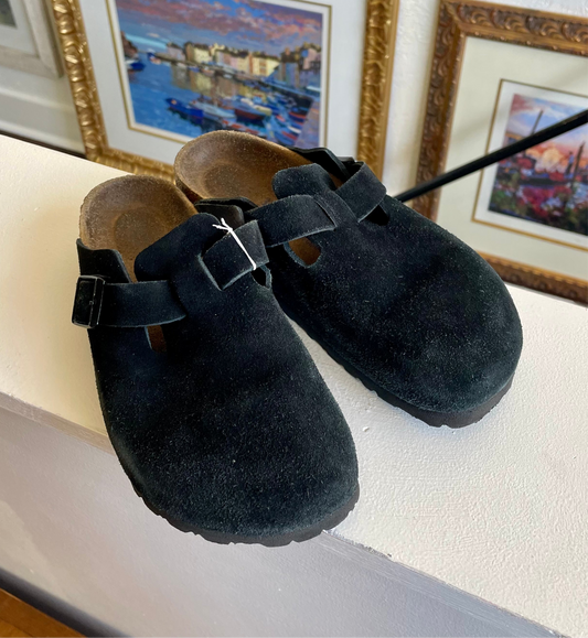 Birkenstock Suede Boston Soft Footbed | Size 7.5