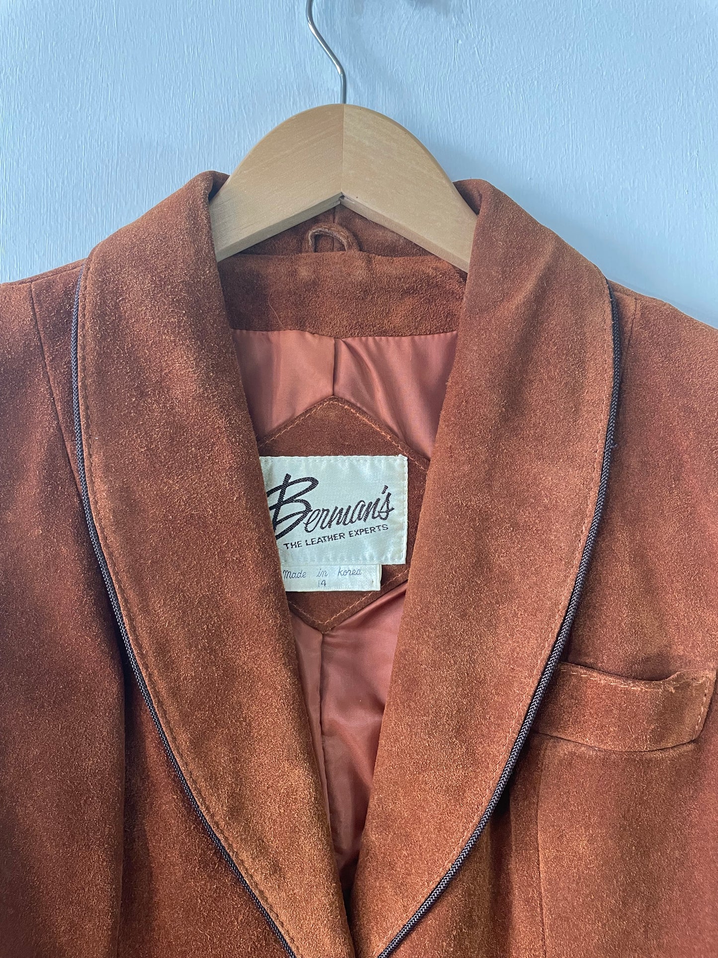 1970’s Suede Burnt Orange Blazer Jacket