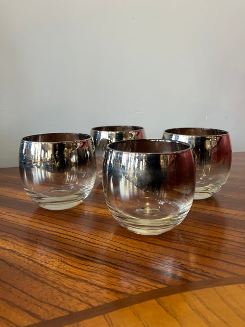 1960s Dorthy Thorpe Roly Poly Chrome Ombré Short Cocktail Set