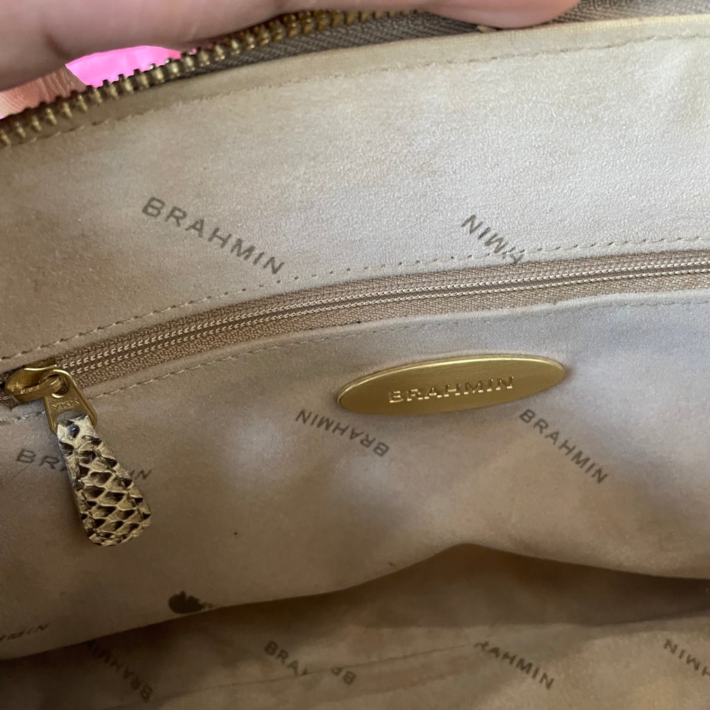 Brahmin Tan Snakeskin Purse