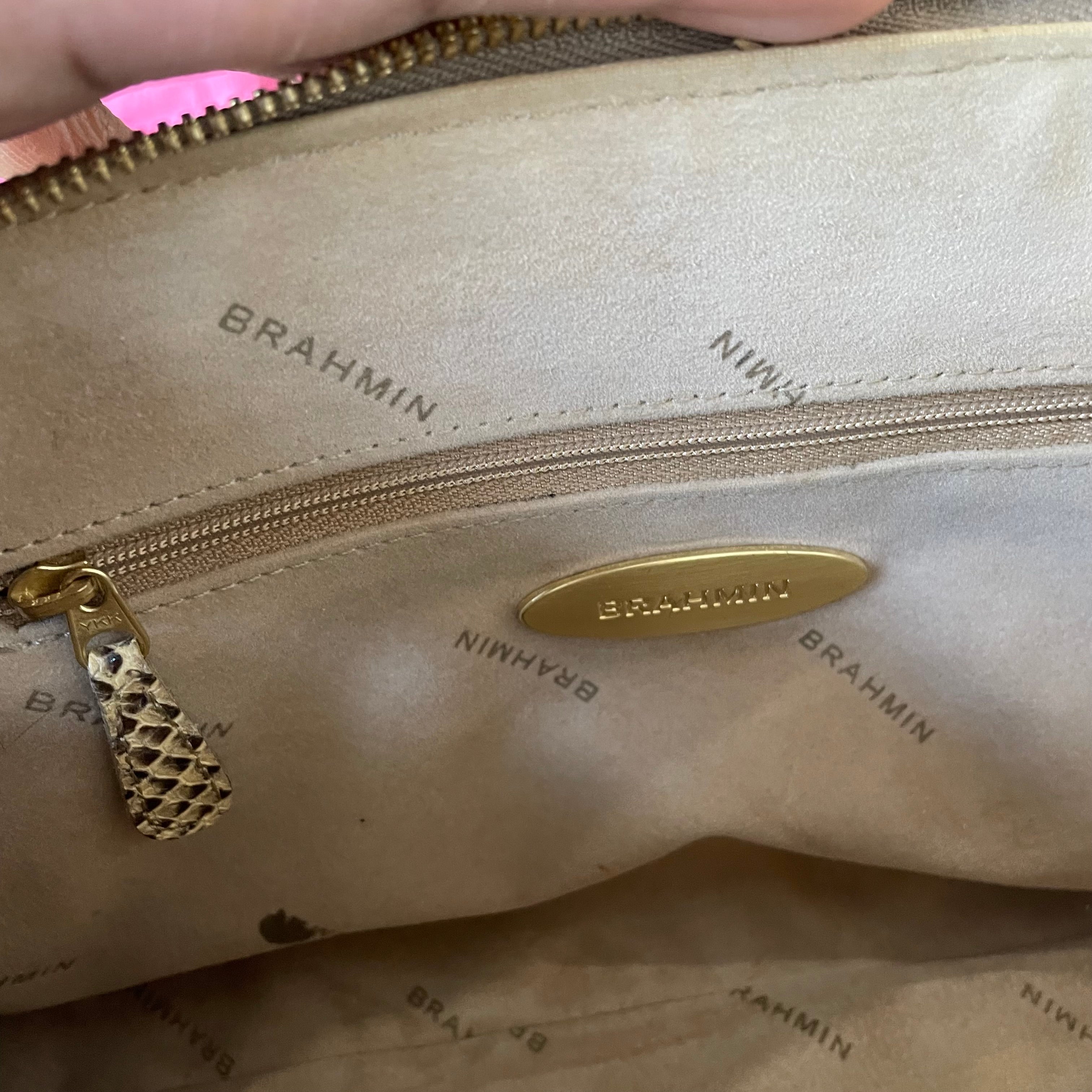 Brahmin Tan Snakeskin Purse